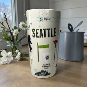 Starbucks Seattle Local Collection Ceramic Tumbler With Lid NWT